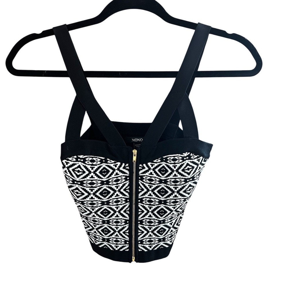 XOXO Black and White Bustier Bodysuit